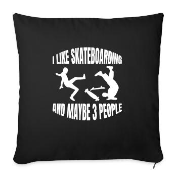 Skateboard Longboard Skater Skating Skateboarding - Housse de coussin décorative 45 x 45 cm - noir - Devant
