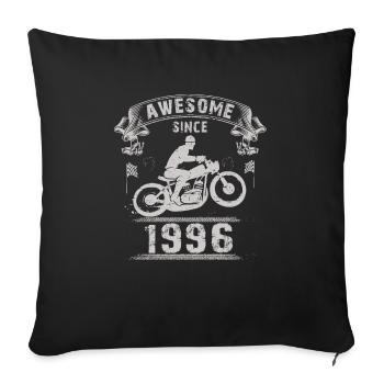 Awesome since 1996, Biker 27. Geburtstag - Sofakissenbezug 45 x 45 cm - Schwarz - Vorne