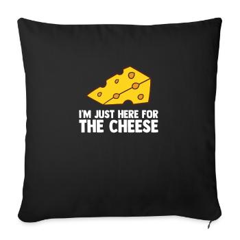 Drôle d’amateur de fromage Humour Fromage - Housse de coussin décorative 45 x 45 cm - noir - Devant