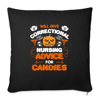 Will Give Correctional Nursing Advice For Candies - Sofa pillowcase 17,3'' x 17,3'' (45 x 45 cm) - black - Front