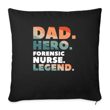 Papa Héros Infirmier médico-légal Légende Infirmières IA - Housse de coussin décorative 45 x 45 cm - noir - Devant