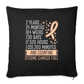 2 ans de mouvement du ruban sans cancer de l’utérus - Housse de coussin décorative 45 x 45 cm - noir - Devant