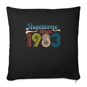 Vintage 1983 Retro Bitrthday Limited Edition. - Sofa pillowcase 17,3'' x 17,3'' (45 x 45 cm) - black - Front