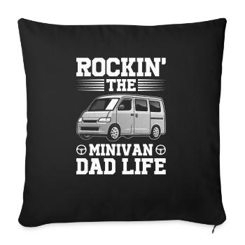 Papa conduit une fourgonnette Papa Mode de vie Pères Minifourgonnette - Housse de coussin décorative 45 x 45 cm - noir - Devant