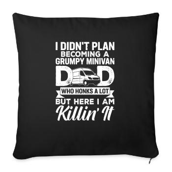 Papa travaille Conduit Minivan Papa Mode de vie Geschen - Housse de coussin décorative 45 x 45 cm - noir - Devant