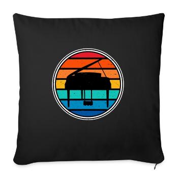 Klavier Flügel vintage funny Design - Sofakissenbezug 45 x 45 cm - Schwarz - Vorne