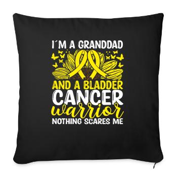 Bladder Cancer Ribbon Month Grandpa Granddad - Sofa pillowcase 17,3'' x 17,3'' (45 x 45 cm) - black - Front