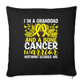 Bone Cancer Ribbon Month Grandpa Granddad - Sofa pillowcase 17,3'' x 17,3'' (45 x 45 cm) - black - Front