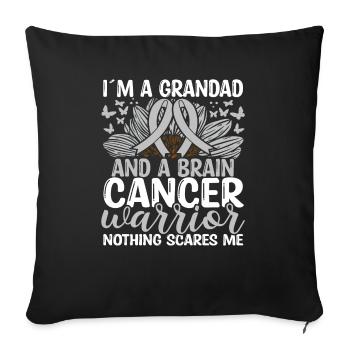 Brain Tumor Ribbon Month Grandpa Granddad - Sofakissenbezug 45 x 45 cm - Schwarz - Vorne