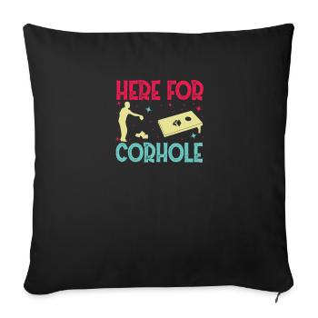 Ici pour Cornhole - Housse de coussin décorative 45 x 45 cm - noir - Devant