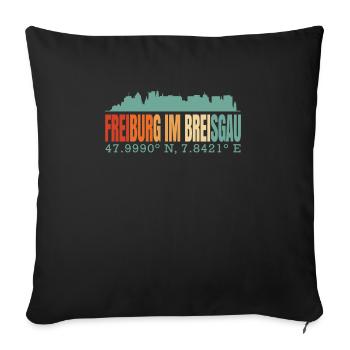 Freiburg - Sofakissenbezug 45 x 45 cm - Schwarz - Vorne