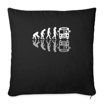 Évolution humaine Drôle de chauffeur de bus Busman Driving - Housse de coussin décorative 45 x 45 cm - noir - Devant
