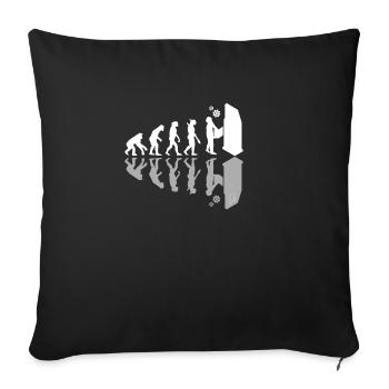 CNC Machine Operator Human Evolution Machinist - Sofa pillowcase 17,3'' x 17,3'' (45 x 45 cm) - black - Front
