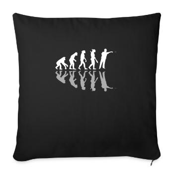 Drôle de joueur de fléchettes Human Evolution Dartboard - Housse de coussin décorative 45 x 45 cm - noir - Devant