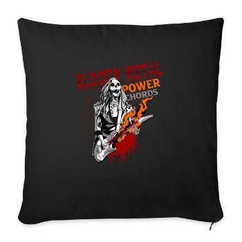 bloody metal powerchord burning guitar - Sofa pillowcase 17,3'' x 17,3'' (45 x 45 cm) - black - Front