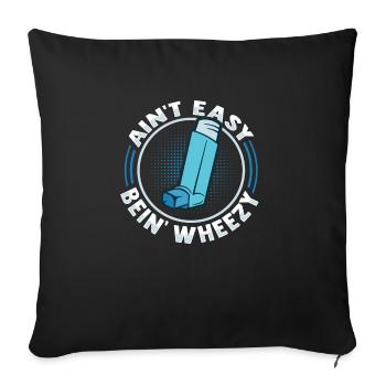 Albuterol Asthme Astmatiste - Housse de coussin décorative 45 x 45 cm - noir - Devant