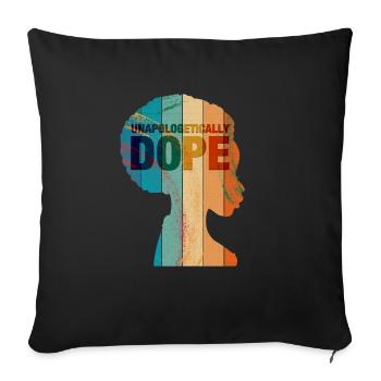 Unapologetically african american queen black - Housse de coussin décorative 45 x 45 cm - noir - Devant