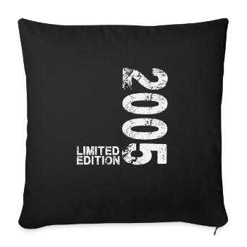 18 anniversaire 18 ans né 2005 - Housse de coussin décorative 45 x 45 cm - noir - Devant