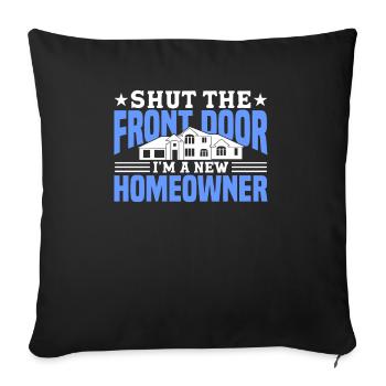 Homeowners 2023 New House Funny Women - Sofa pillowcase 17,3'' x 17,3'' (45 x 45 cm) - black - Front