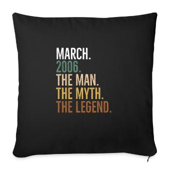 March 2006 The Man The Myth The Legend - Sofa pillowcase 17,3'' x 17,3'' (45 x 45 cm) - black - Front