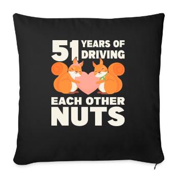 50e mariage 50 ans mariés se marier - Housse de coussin décorative 45 x 45 cm - noir - Devant