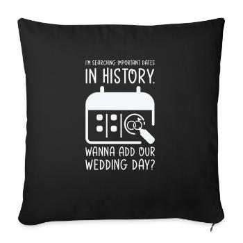 Wedding Day Pick Up Lines Couple Romantic Heart - Sofa pillowcase 17,3'' x 17,3'' (45 x 45 cm) - black - Front