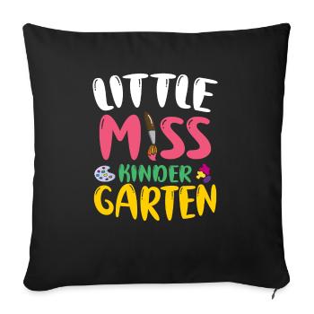 Miss Kindergarten First Day Pre School - Sofakissenbezug 45 x 45 cm - Schwarz - Vorne