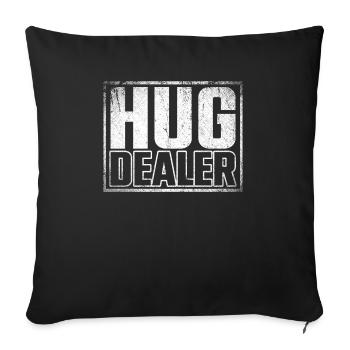 Hug Dealer Embrace Friendship Love Affection - Sofa pillowcase 17,3'' x 17,3'' (45 x 45 cm) - black - Front