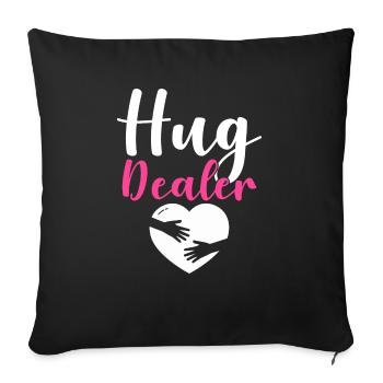 Hug Dealer Embrace Friendship Love Affection - Sofa pillowcase 17,3'' x 17,3'' (45 x 45 cm) - black - Front