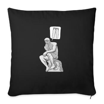 Thinker Statue Pants Design for a Philosopher - Sofa pillowcase 17,3'' x 17,3'' (45 x 45 cm) - black - Front