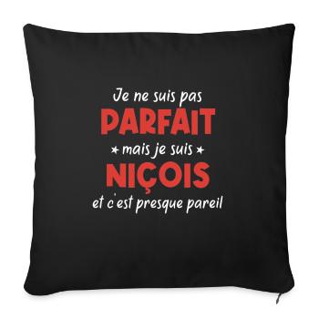 Mon papa n'est pas parfait - Niçois - Housse de coussin décorative 45 x 45 cm - noir - Devant