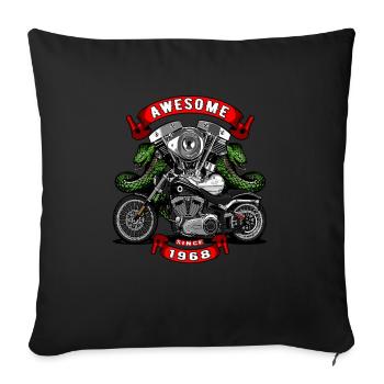 Awesome since 1968, Biker Geburtstag - Sofakissenbezug 45 x 45 cm - Schwarz - Vorne