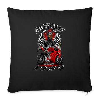 Génial depuis 1989, anniversaire du motard - Housse de coussin décorative 45 x 45 cm - noir - Devant