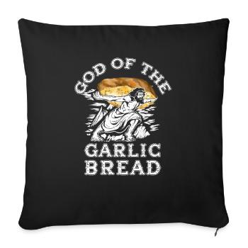 Funny Garlic Bread Jesus - Garlic Bread - Sofa pillowcase 17,3'' x 17,3'' (45 x 45 cm) - black - Front