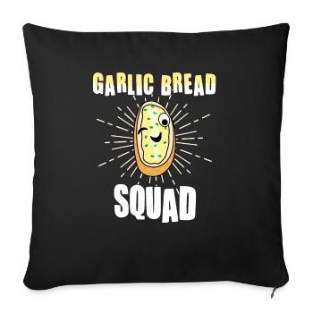 Funny garlic bread design - Sofa pillowcase 17,3'' x 17,3'' (45 x 45 cm) - black - Front