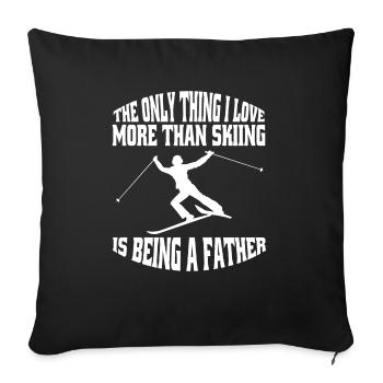 Skiers Christmas Dad Skiing Winter Sports - Sofa pillowcase 17,3'' x 17,3'' (45 x 45 cm) - black - Front