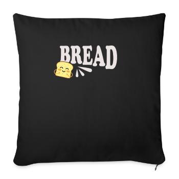 Funny Garlic Bread Couple Design - Sofa pillowcase 17,3'' x 17,3'' (45 x 45 cm) - black - Front
