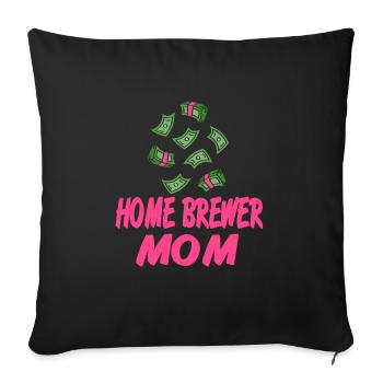 Home Brewer MOM Retro Funny Working At Home MOM - Sofakissenbezug 45 x 45 cm - Schwarz - Vorne