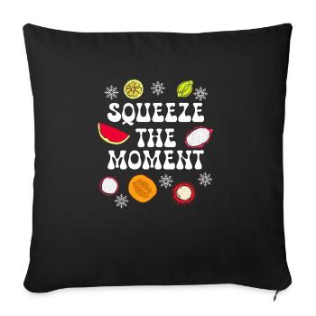 Vacances de Noël fruitées Saison hivernale saine - Housse de coussin décorative 45 x 45 cm - noir - Devant