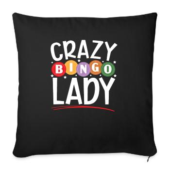 Crazy Bingo Lady Bingo Player Casino Lottery - Housse de coussin décorative 45 x 45 cm - noir - Devant