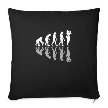 Human Evolution Dégustation de vin Amateur de boisson - Housse de coussin décorative 45 x 45 cm - noir - Devant