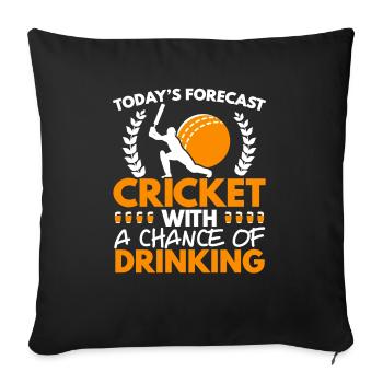 Cricket avec une chance de boire de la bière Cricketer - Housse de coussin décorative 45 x 45 cm - noir - Devant