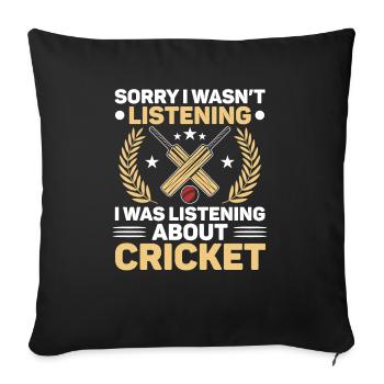 Je n’écoutais pas, je pensais au cricket - Housse de coussin décorative 45 x 45 cm - noir - Devant