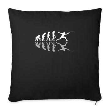 Funny Fencing Human Evolution Fencer Sport Lover - Sofa pillowcase 17,3'' x 17,3'' (45 x 45 cm) - black - Front