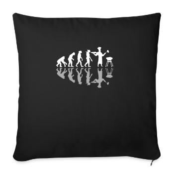 Grill Master Human Evolution BBQ Smoker Grilling - Housse de coussin décorative 45 x 45 cm - noir - Devant