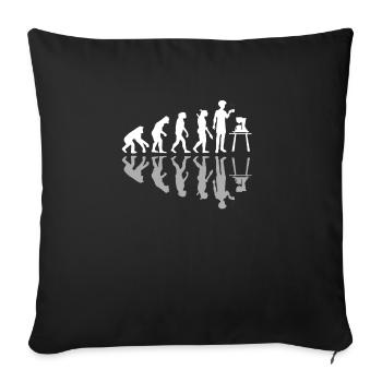 Human Evolution Home Brewing Cafetière Barista - Housse de coussin décorative 45 x 45 cm - noir - Devant