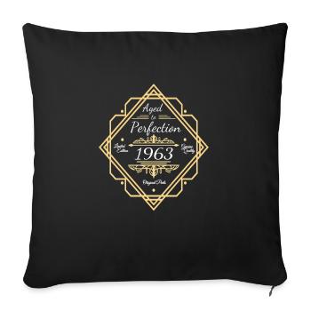 Vintage 1963 Birthday Matured to Perfection - Sofa pillowcase 17,3'' x 17,3'' (45 x 45 cm) - black - Front