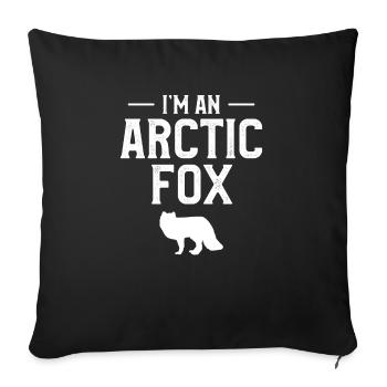 Je suis un amoureux du renard arctique - Housse de coussin décorative 45 x 45 cm - noir - Devant