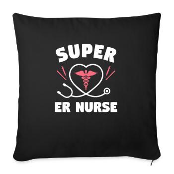 Super URGENCE Infirmière Infirmières de salle d’urgence RN - Housse de coussin décorative 45 x 45 cm - noir - Devant