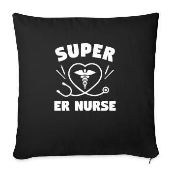 Super URGENCE Infirmière Infirmières de salle d’urgence RN - Housse de coussin décorative 45 x 45 cm - noir - Devant